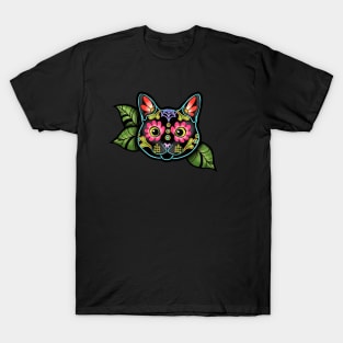 Black Cat - Day of the Dead Sugar Skull Kitty T-Shirt